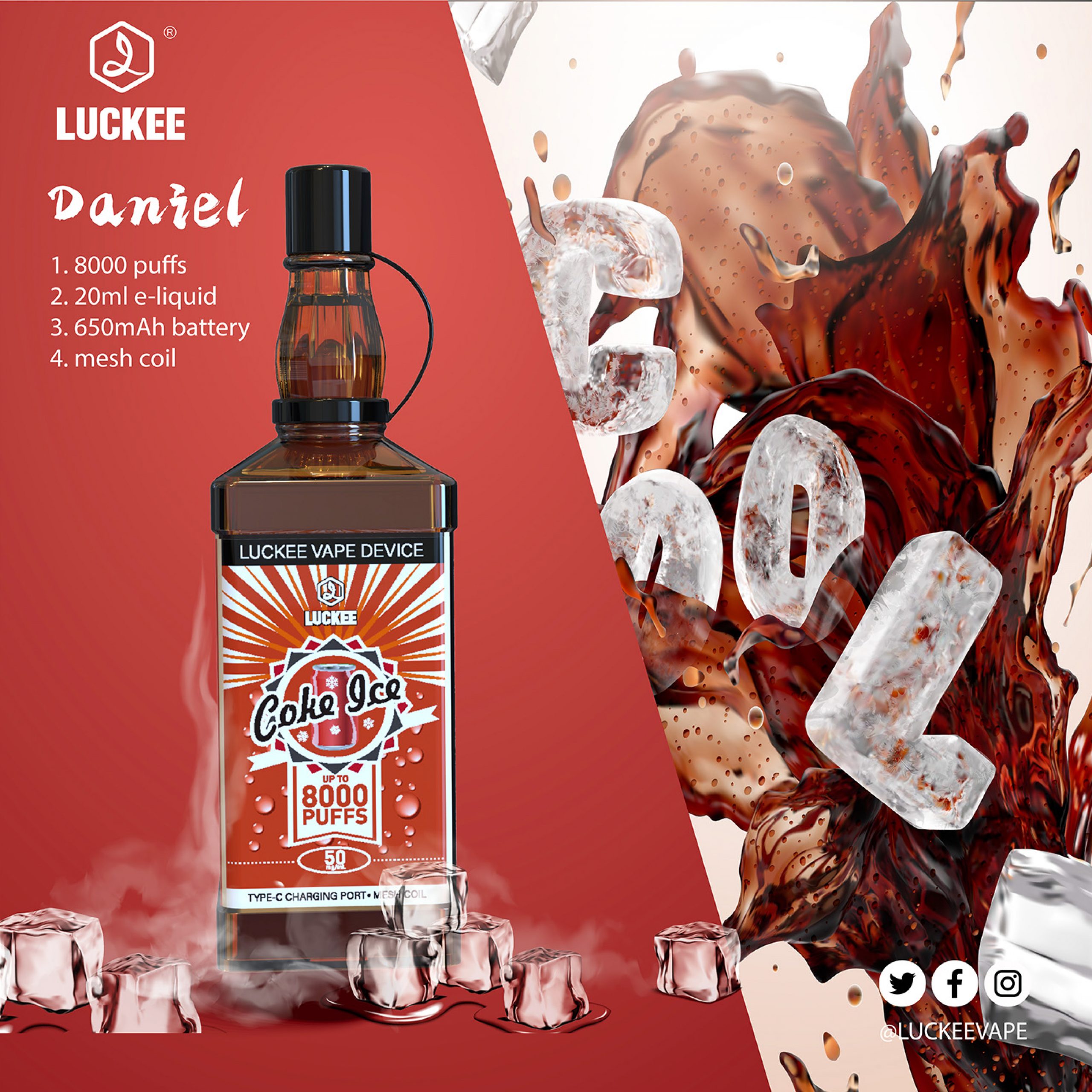 8000 puffs vape daniel's disposable vape bar 